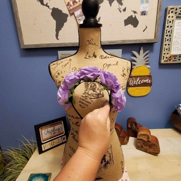 Gymboree PURPLE‎ roses rosettes headband - Picture 3 of 7